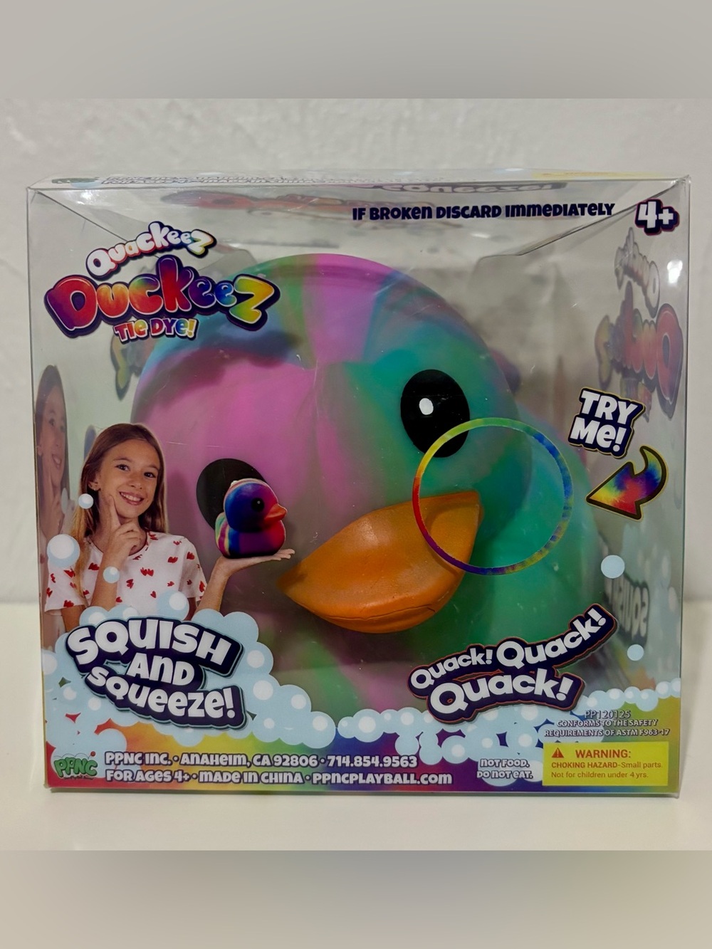 Quackeez Duckeez Jumbo Tie Dye Squishy Rubber Duck Five Below Toy